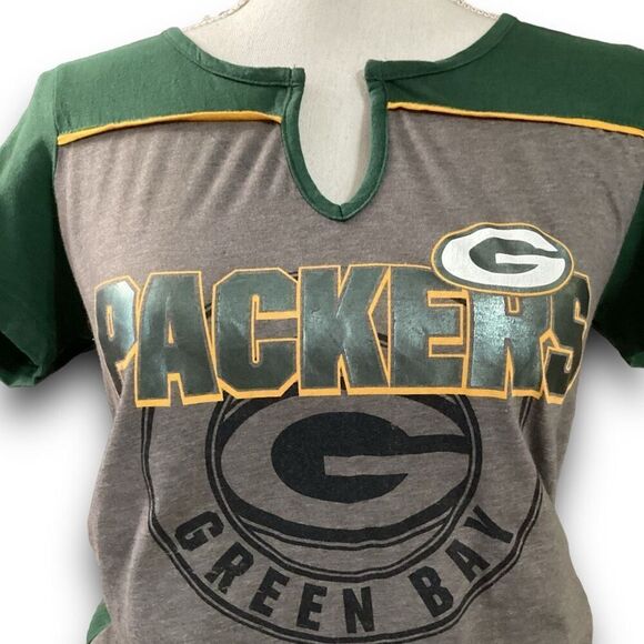 NFL Team Apparel Green Bay Packer Short Sleeve Shirt Women’s Size Medium - Picture 2 of 9